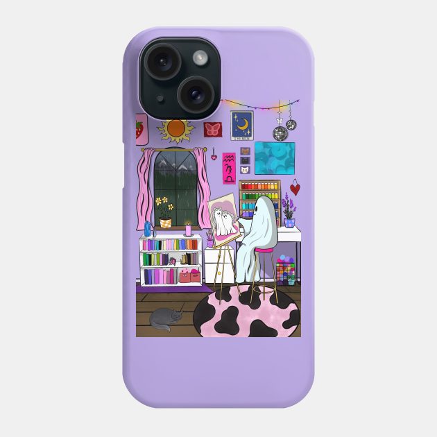 ghosty in the studio Phone Case by hgrasel