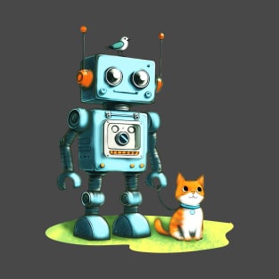 Cat and robot T-Shirt