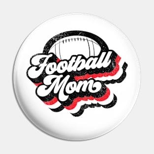 Retro Football Mom Red White Black Pin