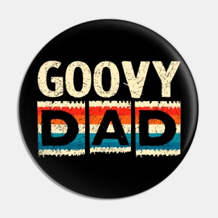 Mens Groovy Dad 70s Aesthetic Nostalgia 1970's Retro Dad Pin