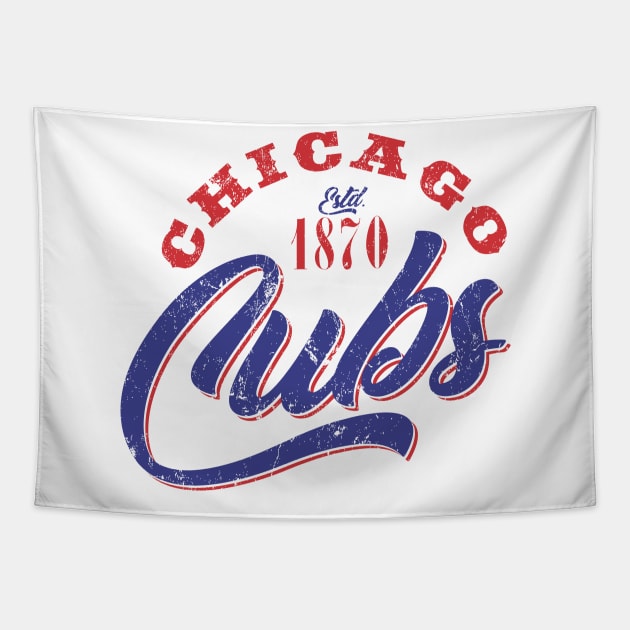 Vintage Chicago Cubs Tapestry by MindsparkCreative