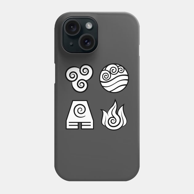 Avatar: The Last Airbender, Four Elements - White Phone Case by troylwilkinson