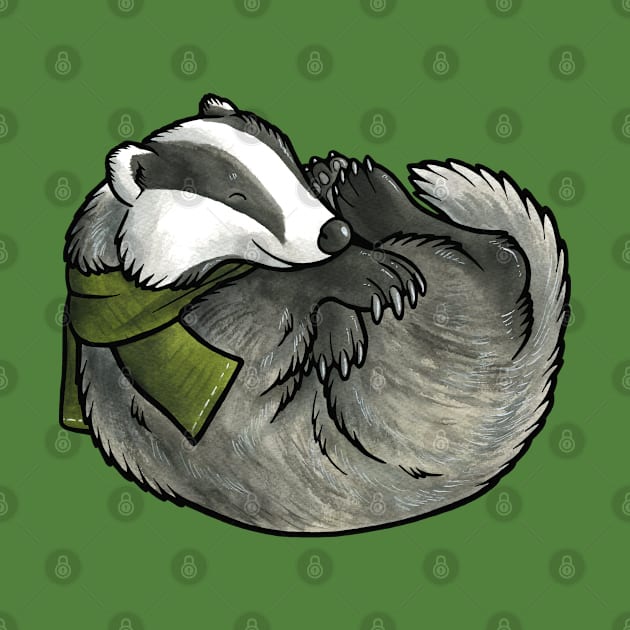 Sleepy badger by animalartbyjess