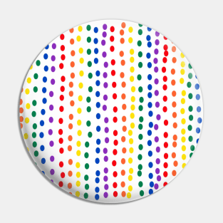 Rainbow Dots On White Pin