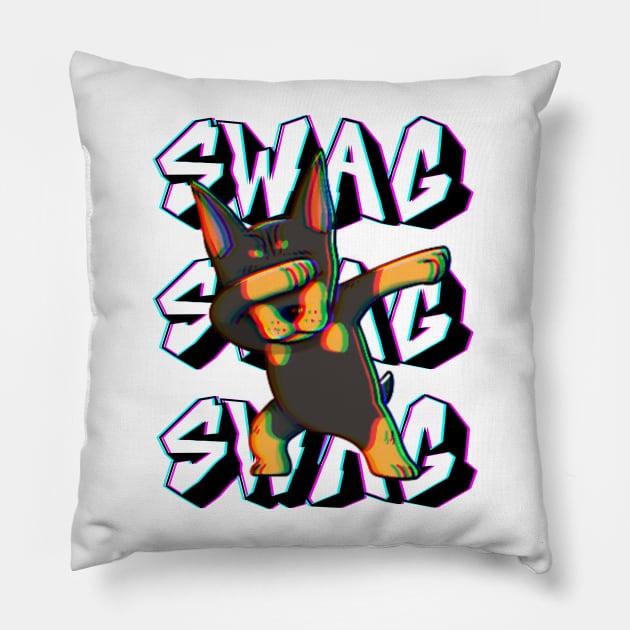 Dog swag Pillow by Qibar Design