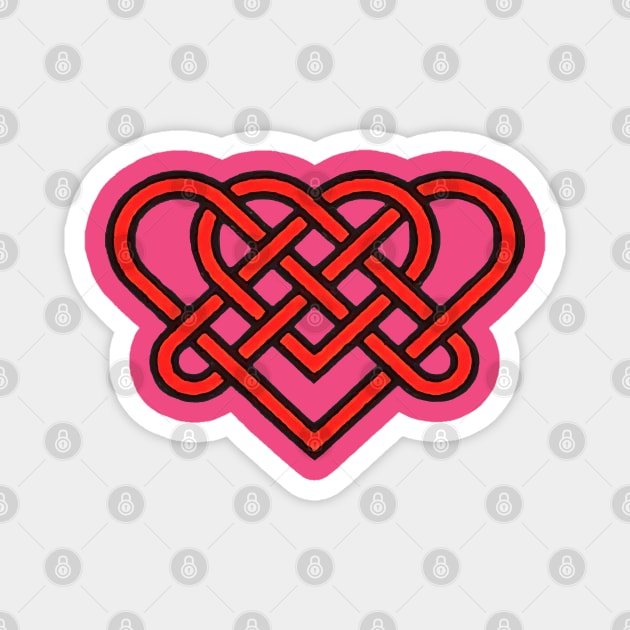 Celtic Eternal Love Knot Romantic Heart Red Design Magnet by taiche