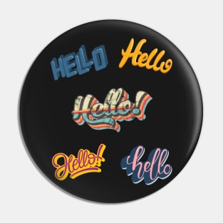 Hello 3D font Pin