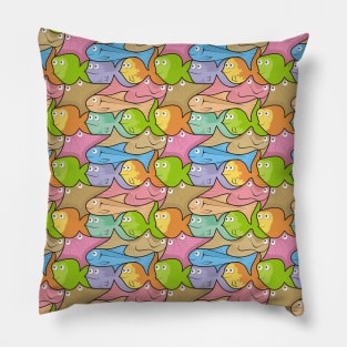 Fishes Cartoon Pattern Pillow