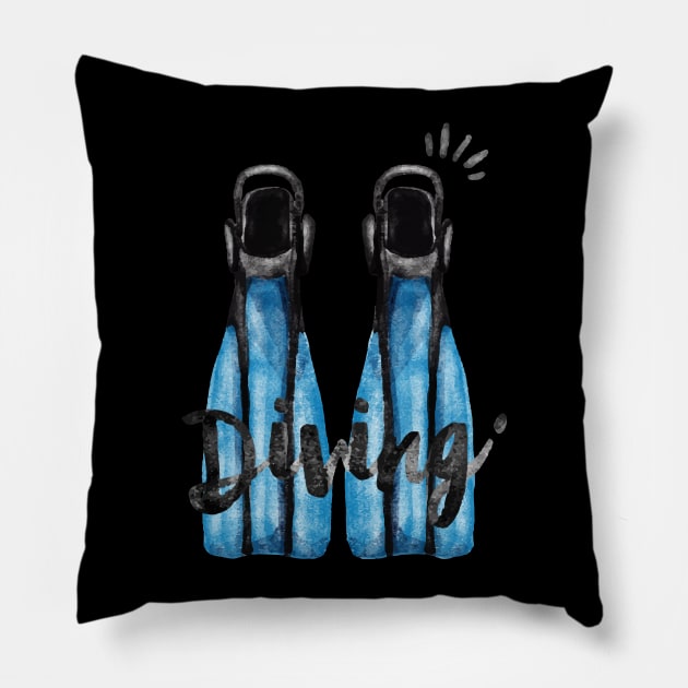 Scuba Diving Pillow by pvbacelar