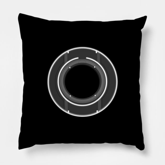 Tron Indentity Disk - White Pillow by goldhunter1