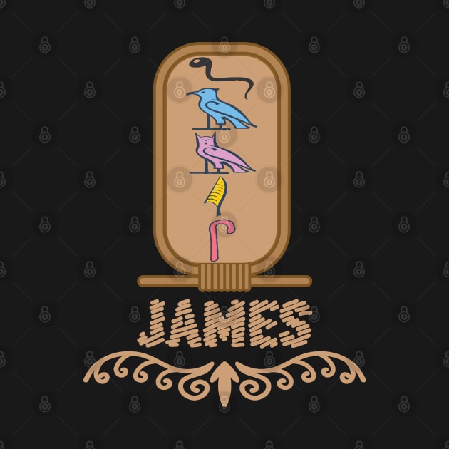 JAMES-American names in hieroglyphic letters-James, name in a Pharaonic Khartouch-Hieroglyphic pharaonic names by egygraphics