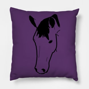 Black Horse Face Pillow