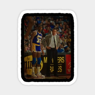 magic johnson and Pat Riley Magnet