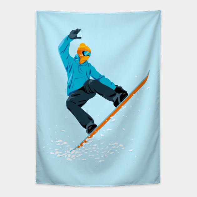 Snowboarder Tapestry by lents