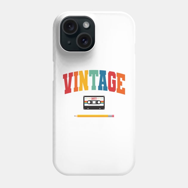 Vintage 1977 Cassette and Pencil Phone Case by Mclickster