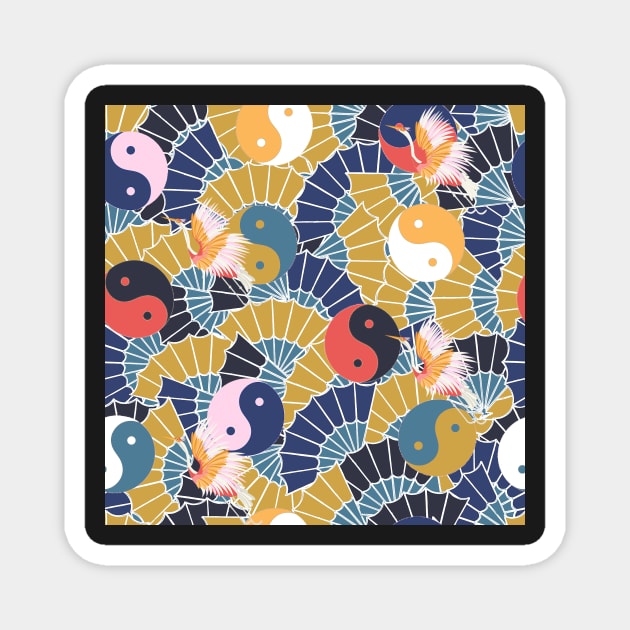 Colorful japanese pattern Magnet by LittleNippon