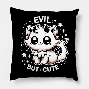 Evil But Cute Cat Lover Gothic Witchy Pillow