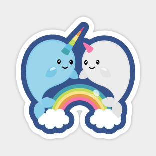 Rainbow Narwhals Magnet