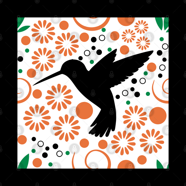 Hummingbird with Orange Flowers by aybe7elf