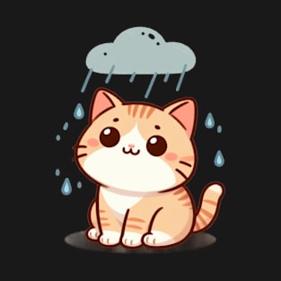 Drizzling Weather with a Cute Cat T-Shirt