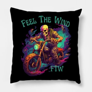 Skeleton Motorcycle (Front & Back) Pillow