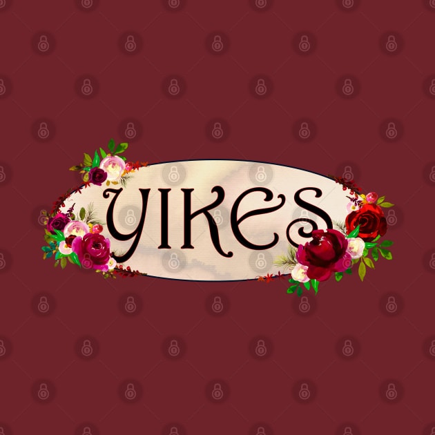 "Yikes" with Red Flower Frame by bumblefuzzies