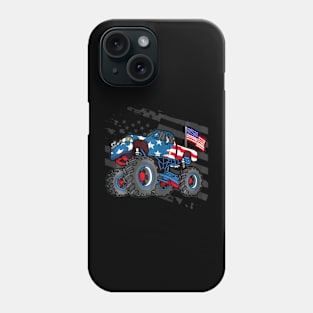 American Flag Trucker Men Women Boys Monster Truck Racing Phone Case