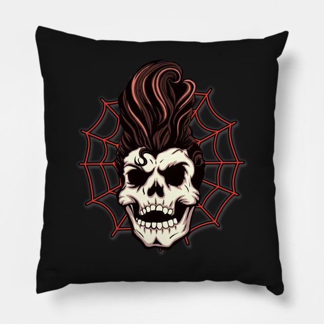 PsychoBilly Skull Pillow by RowdyPop