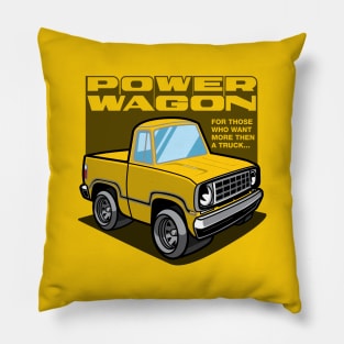 School Bus Yellow - Power Wagon (White Base) Pillow