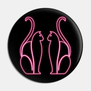 Pink Neon CATS Art Deco Pin