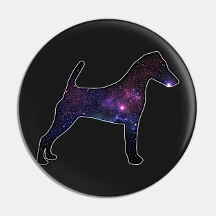 Galaxy Fox Terrier Silhouette Pin