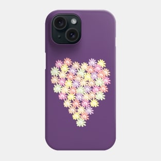 Daisy Smiley Faces Heart for Valentines Day Phone Case