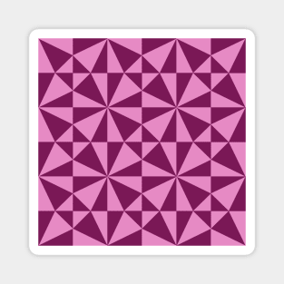 Cerise Crossed Canoes Patchwork Pattern Magnet