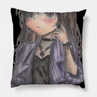 Big eyes anime girl Pillow