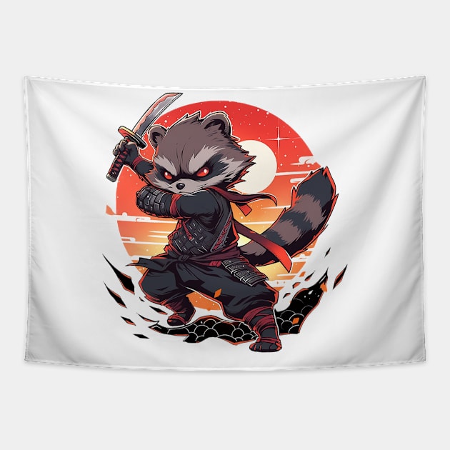 raccoon Tapestry by piratesnow