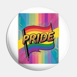 Pride Waving Strong - Rainbow Flag  Pride Shirt, LGBTQ Pride, Gay Shirt, Lesbian Shirt, Gift for Gay Lesbian, Queer Pride Month Pin