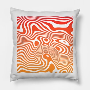 Red Abstract Strips Art Pillow