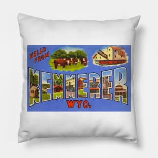 Hello from Kemmerer, Wyoming  - Vintage Large Letter Postcard Pillow