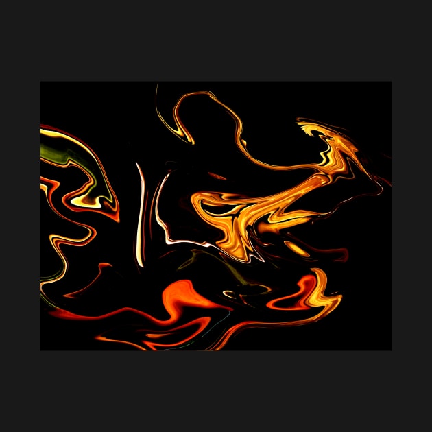 Lingering Ember - Digital Liquid Paint Swirls by GenAumonier