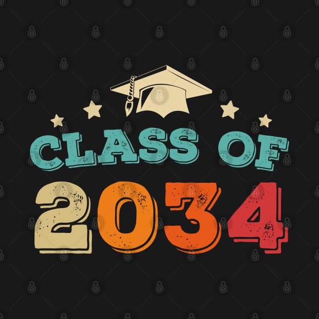 Vintage Class Of 2034 Pre-K Graduate Preschool Graduation Grow With Me by Rebrand