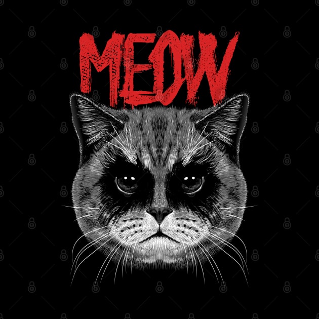 Black Metal Meow Cat by monolusi