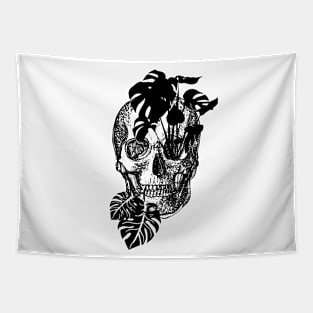 Monstera Skull Tapestry