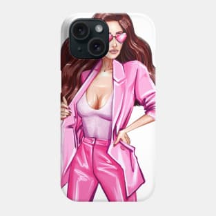 Woman in total pink look Phone Case