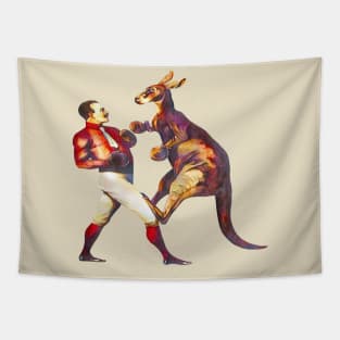 Kangaroo Boxing Tapestry