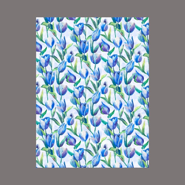Tulips spring	blue by Remotextiles