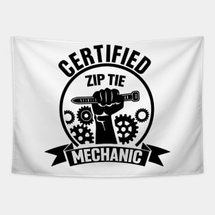 Certified Zip Tie Vinyl Sticker, Vinyl Decal Sticker, Funny Hard Hat Sticker, Funny Technician Mechanic Electrician Construction Tapestry