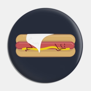 Hot Dog Tired Pin