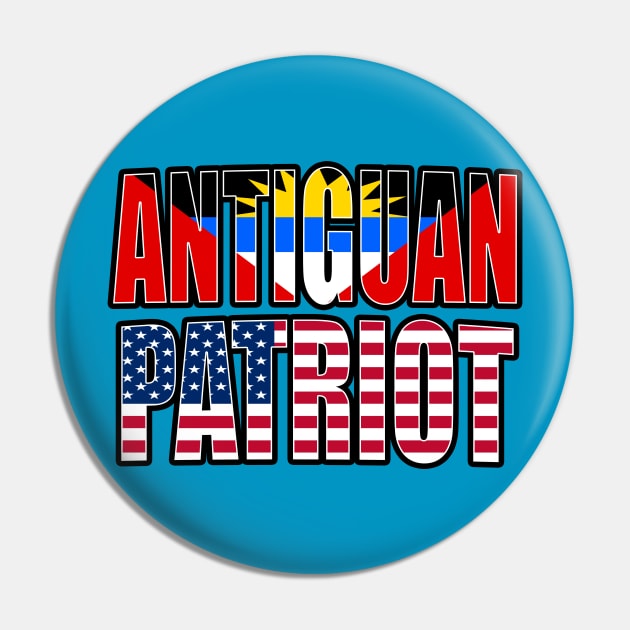 Antiguan American Patriot Pride Heritage Flag Gift Pin by Just Rep It!!