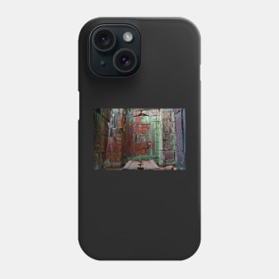 In an old Angkor temple with walls colored by nature. Phone Case