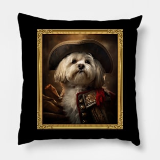 Dashing White Havanese - Medieval Cuban Conquistador (Framed) Pillow